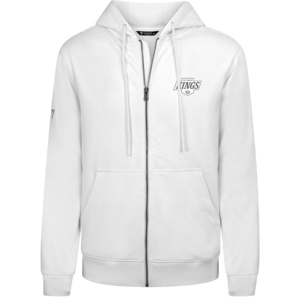 NHL White Los Angeles Kings Levelwear Podium Banner Arch Full-Zip Hoodie
