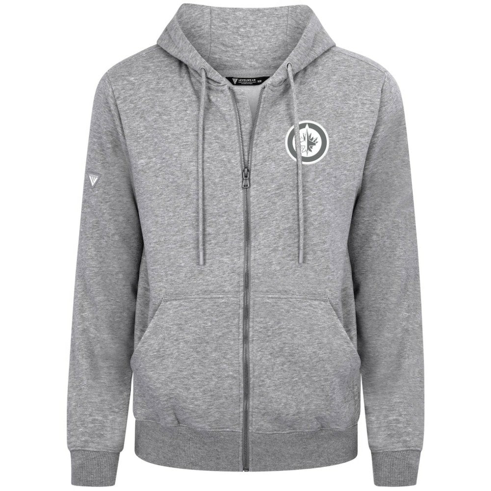 NHL Gray Winnipeg Jets Levelwear Podium Banner Arch Full-Zip Hoodie