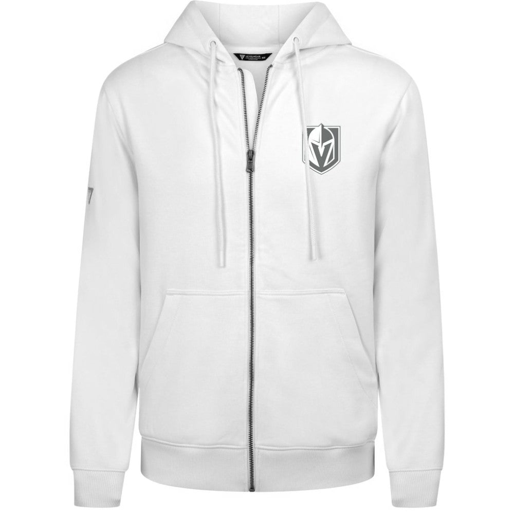 NHL White Vegas Golden Knights Levelwear Podium Banner Arch Full-Zip Hoodie