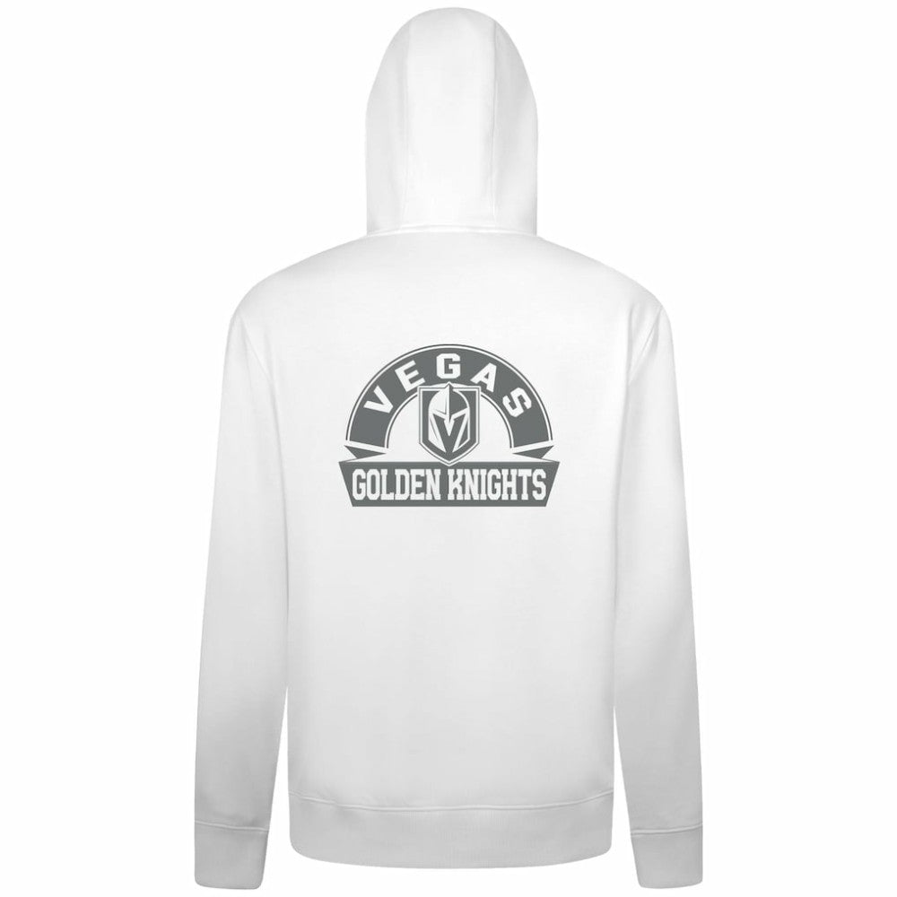 NHL White Vegas Golden Knights Levelwear Podium Banner Arch Full-Zip Hoodie