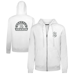 NHL White Seattle Kraken Levelwear Podium Banner Arch Full-Zip Hoodie