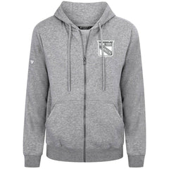 NHL Gray New York Rangers Levelwear Podium Banner Arch Full-Zip Hoodie