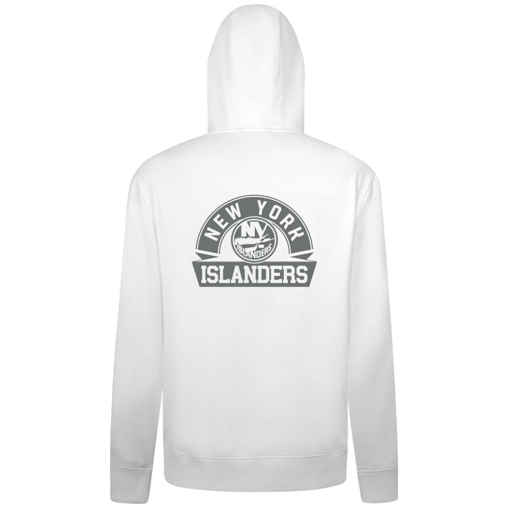 NHL White New York Islanders Levelwear Podium Banner Arch Full-Zip Hoodie
