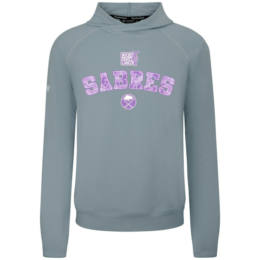 NHL Gray Buffalo Sabres Levelwear Hockey Fights Cancer Mandate Tri-Blend Hoodie