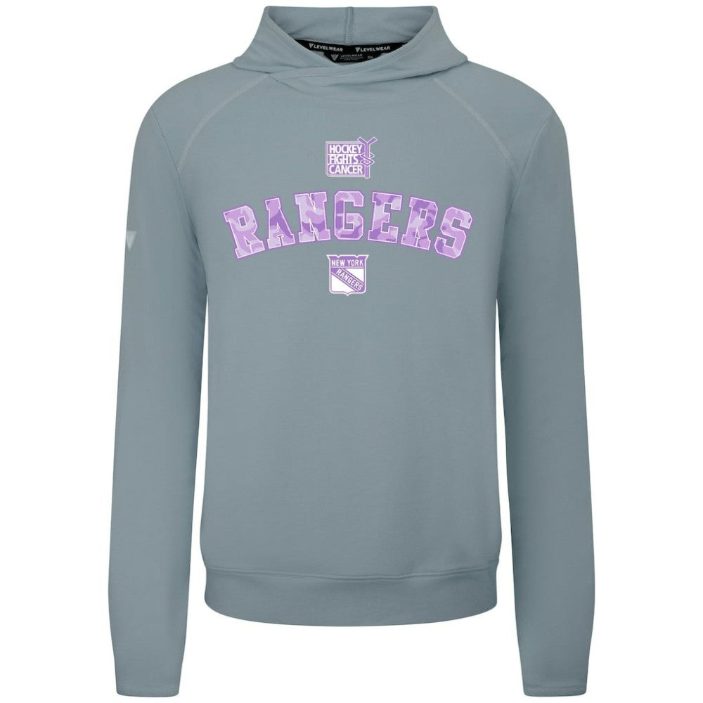 NHL Gray New York Rangers Levelwear Hockey Fights Cancer Mandate Tri-Blend Hoodie