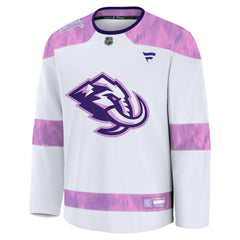 NHL White Utah Mammoth Fanatics Hockey Fights Cancer Survivor Practice Jersey