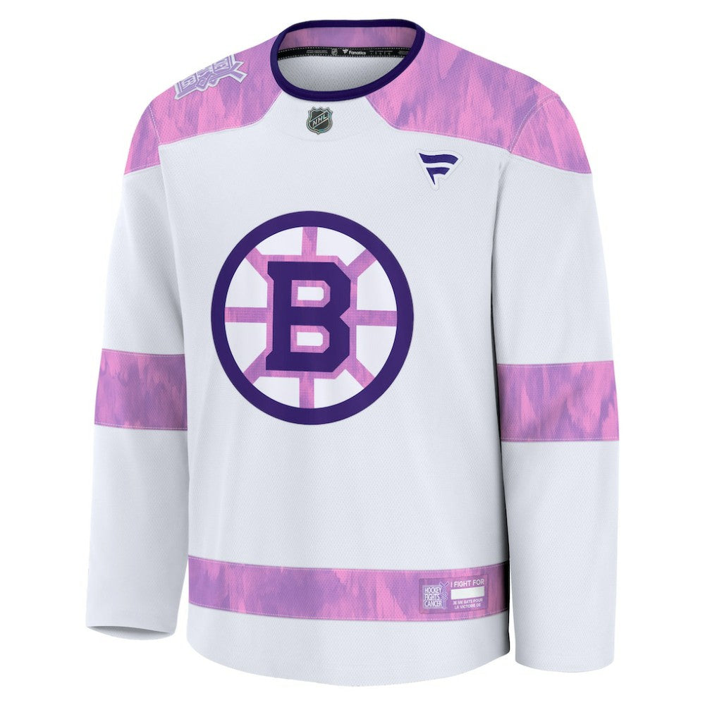 NHL White Boston Bruins Fanatics Hockey Fights Cancer Survivor Practice Jersey