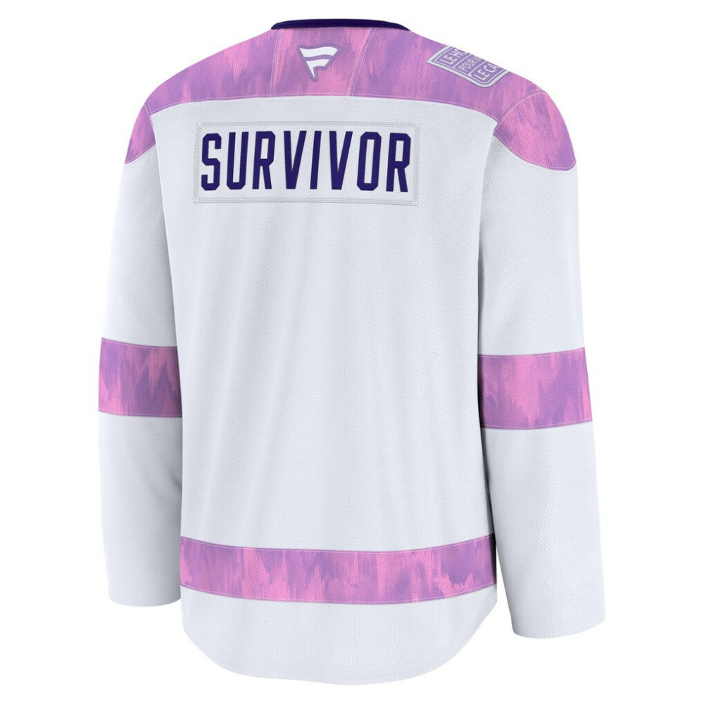 NHL White New Jersey Devils Fanatics Hockey Fights Cancer Survivor Practice Jersey