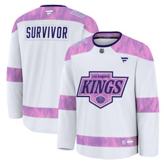 NHL White Los Angeles Kings Fanatics Hockey Fights Cancer Survivor Practice Jersey