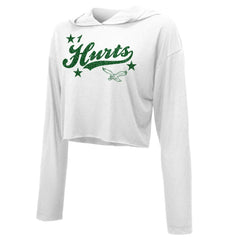 Jalen Hurts  Majestic Threads Women's Glitter Wordmark Hoodie - Philadelphia Eagles