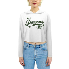 Micah Parsons  Majestic Threads Women's Glitter Wordmark Hoodie - Green Bay Packers