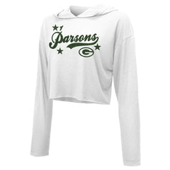 Micah Parsons  Majestic Threads Women's Glitter Wordmark Hoodie - Green Bay Packers