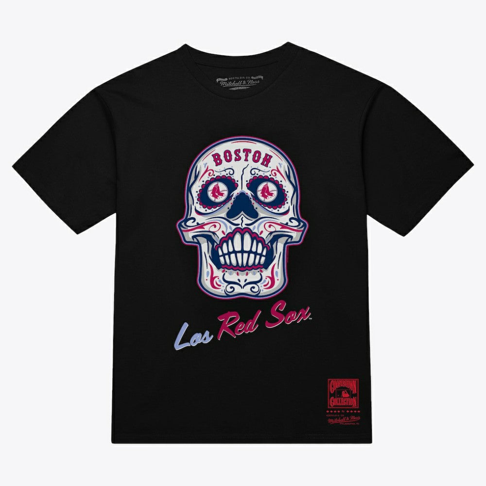 MLB Boston Red Sox Mitchell & Ness Women's Sugar Skull Boxy T-Shirt
