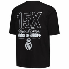 Real Madrid Peace Collective Unisex European Champions Heavyweight T-Shirt -  Black