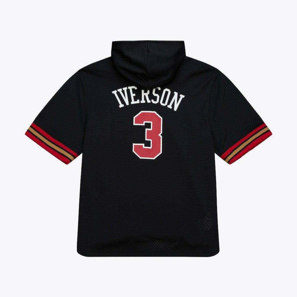 NBA Allen Iverson Philadelphia 76ers Mesh Name & Number Short Sleeve Hoodie