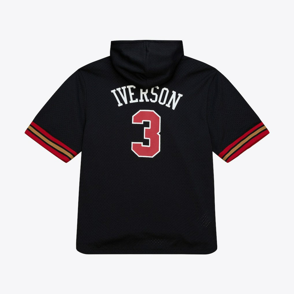 NBA Allen Iverson Philadelphia 76ers Mesh Name & Number Short Sleeve Hoodie