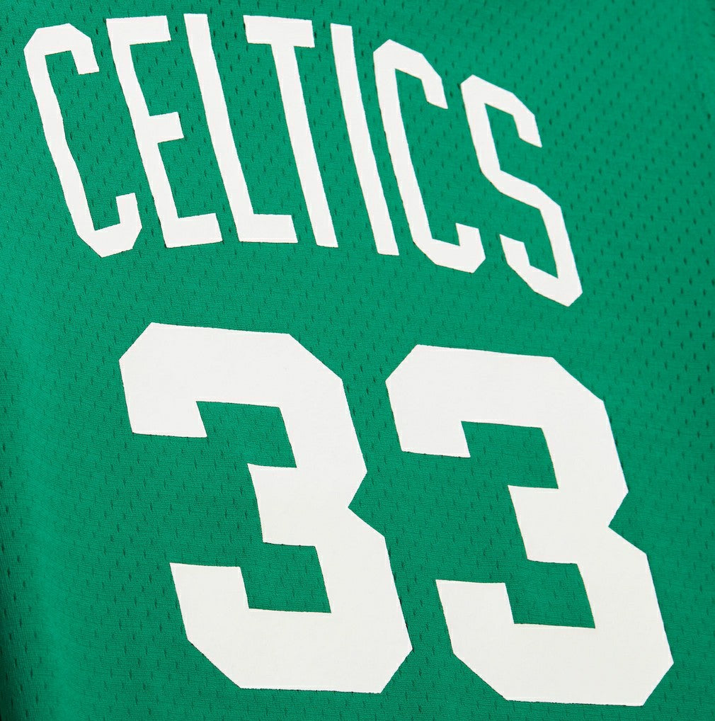 NBA Larry Bird Boston Celtics Mesh Name & Number Short Sleeve Hoodie