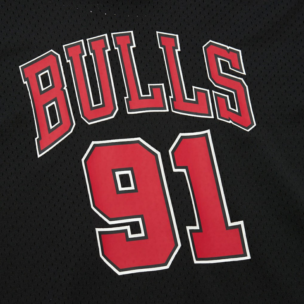 NBA Dennis Rodman Chicago Bulls Mesh Name & Number Short Sleeve Hoodie sale