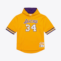NBA Shaquille O'Neal Los Angeles Lakers Mesh Name & Number Short Sleeve Hoodie