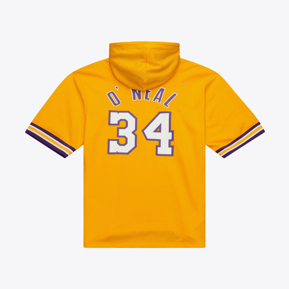NBA Shaquille O'Neal Los Angeles Lakers Mesh Name & Number Short Sleeve Hoodie