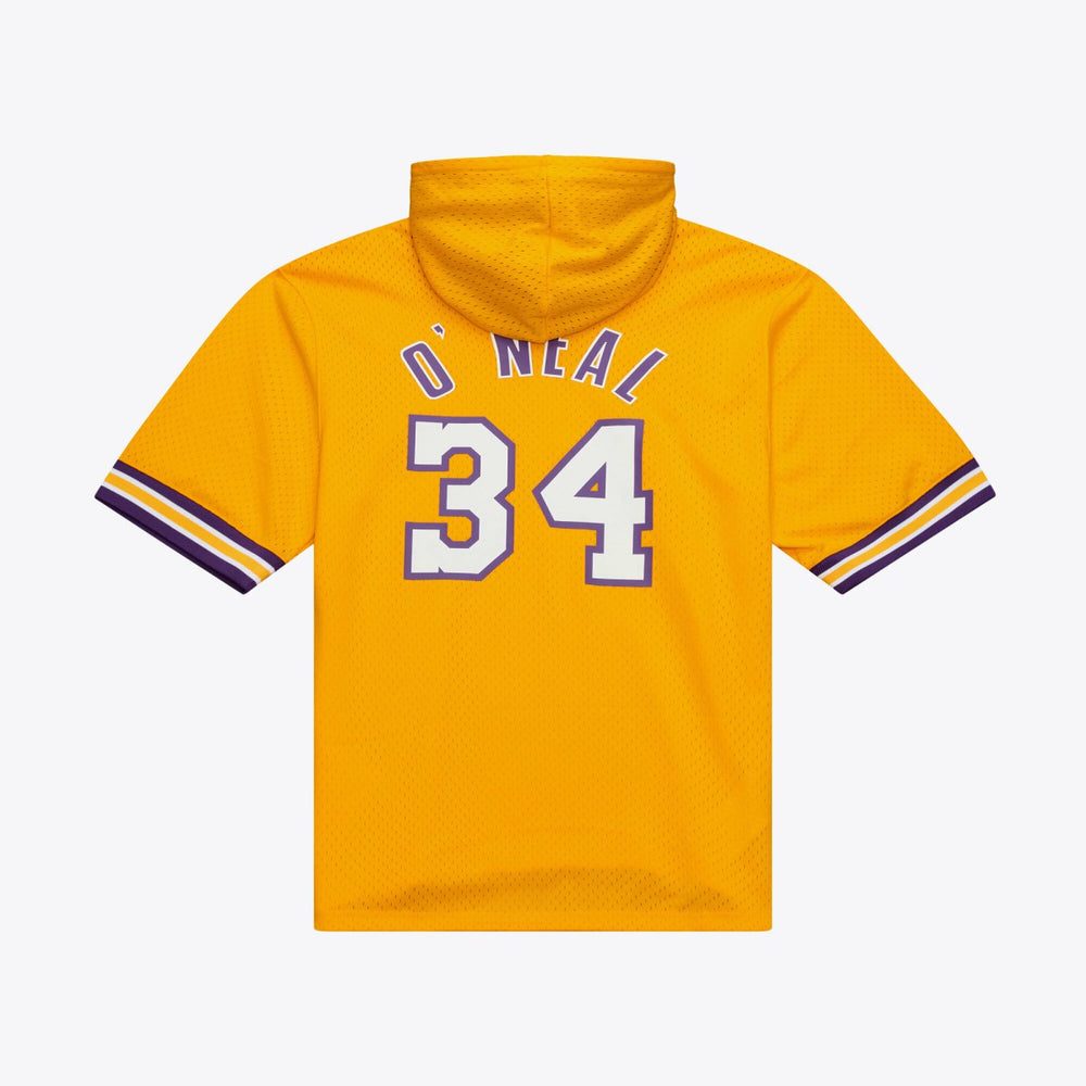 NBA Shaquille O'Neal Los Angeles Lakers Mesh Name & Number Short Sleeve Hoodie