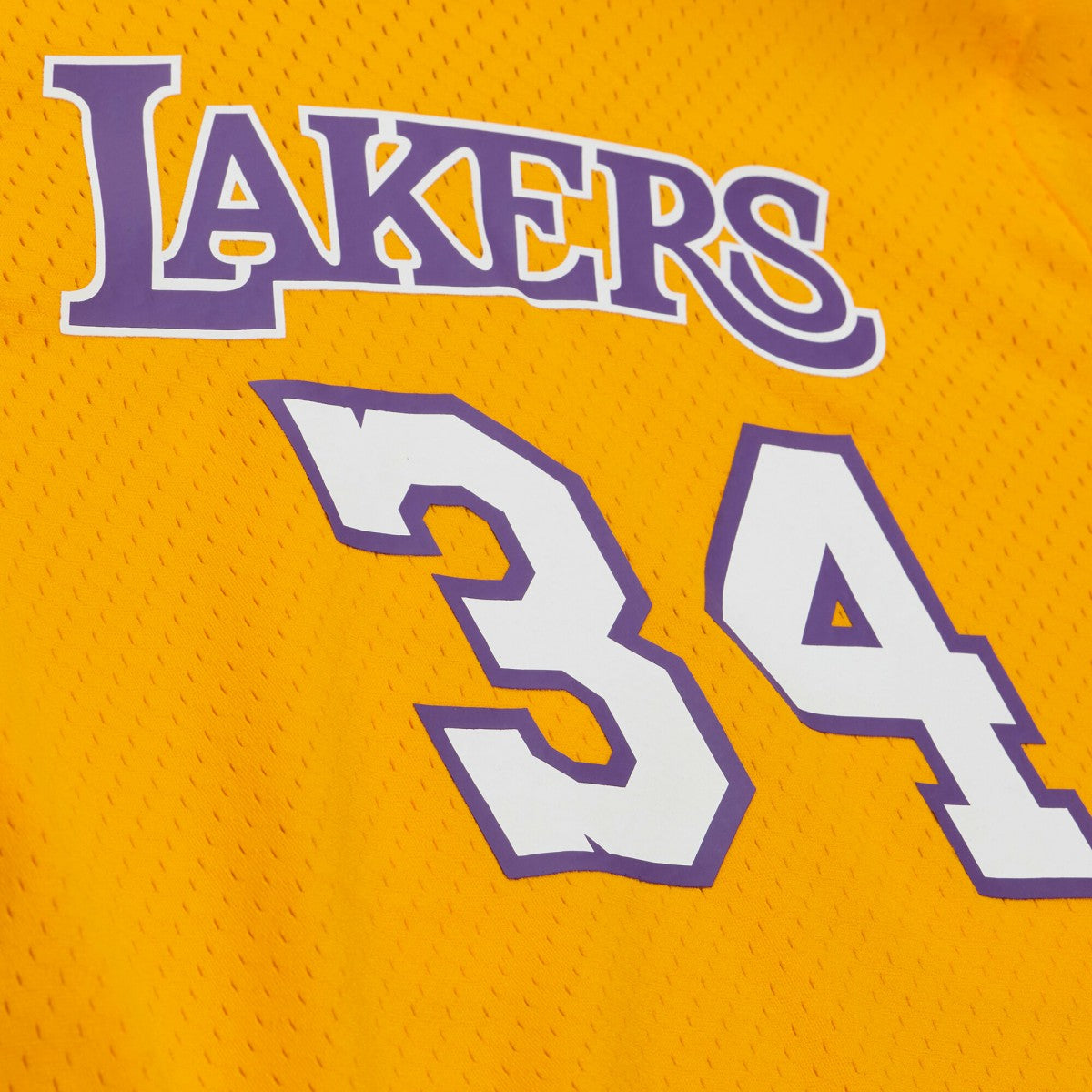 NBA Shaquille O'Neal Los Angeles Lakers Mesh Name & Number Short Sleeve Hoodie