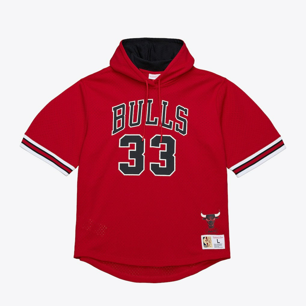 NBA Scottie Pippen Chicago Bulls Mesh Name & Number Short Sleeve Hoodie sale
