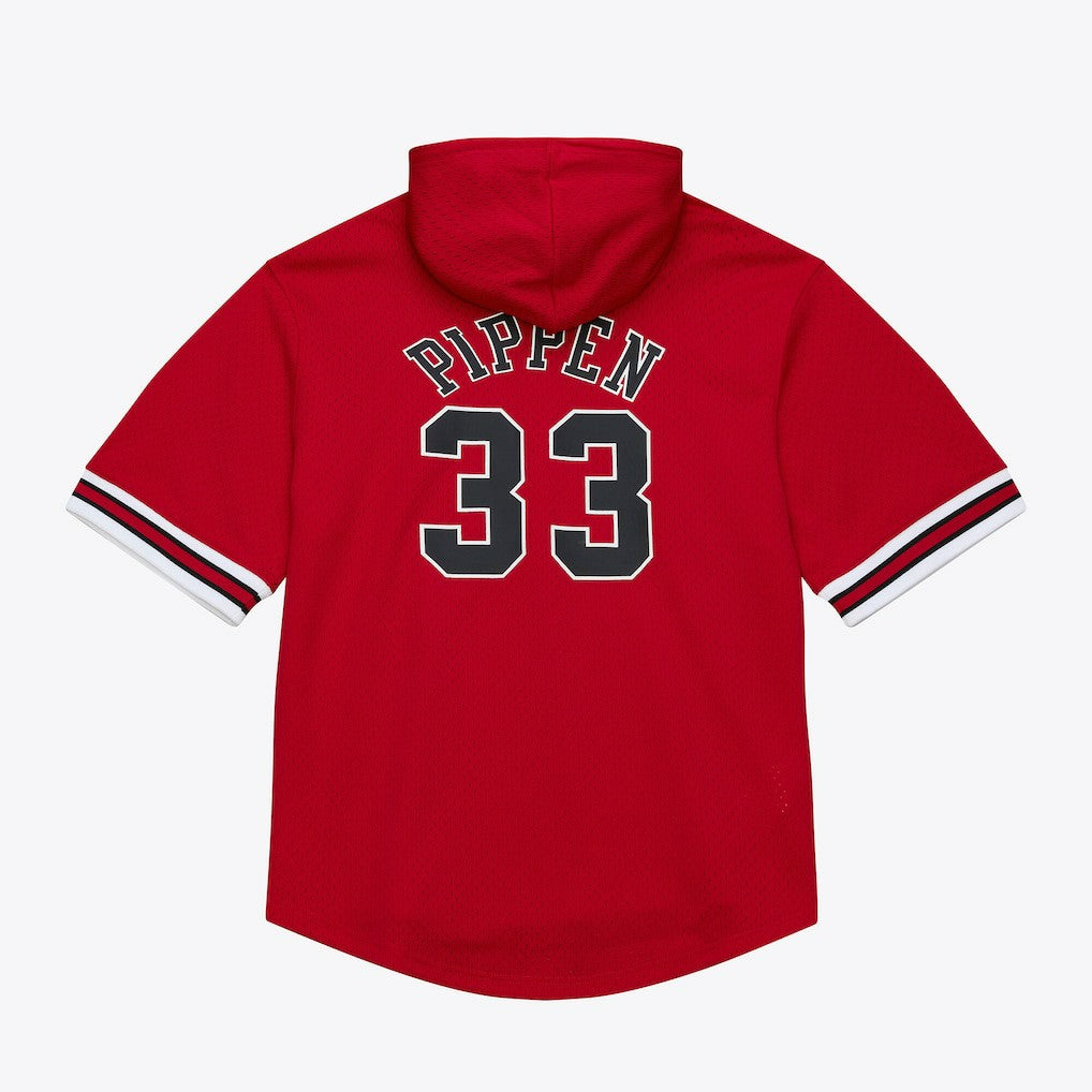 NBA Scottie Pippen Chicago Bulls Mesh Name & Number Short Sleeve Hoodie sale