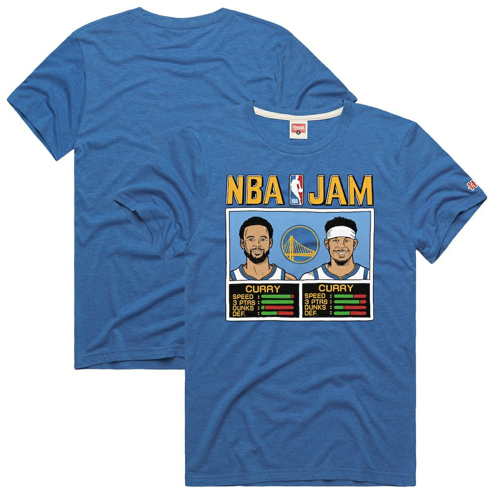 NBA Stephen Curry & Seth Curry Golden State Warriors Homage NBA Jam Tri-Blend T-Shirt sale