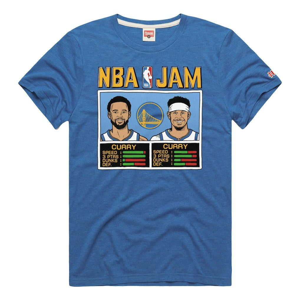 NBA Stephen Curry & Seth Curry Golden State Warriors Homage NBA Jam Tri-Blend T-Shirt sale