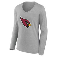 Women's Team Authentic Personalized Name & Number Long Sleeve V-Neck T-Shirt - Arizona Cardinals