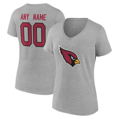 Women's Team Authentic Personalized Name & Number V-Neck T-Shirt - Arizona Cardinals