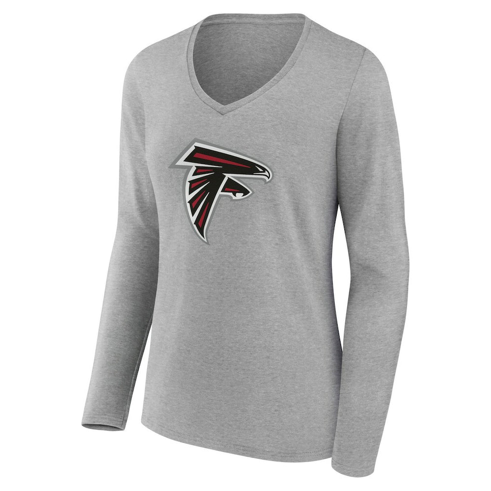 Women's Team Authentic Personalized Name & Number Long Sleeve V-Neck T-Shirt - Atlanta Falcons