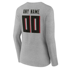 Women's Team Authentic Personalized Name & Number Long Sleeve V-Neck T-Shirt - Atlanta Falcons