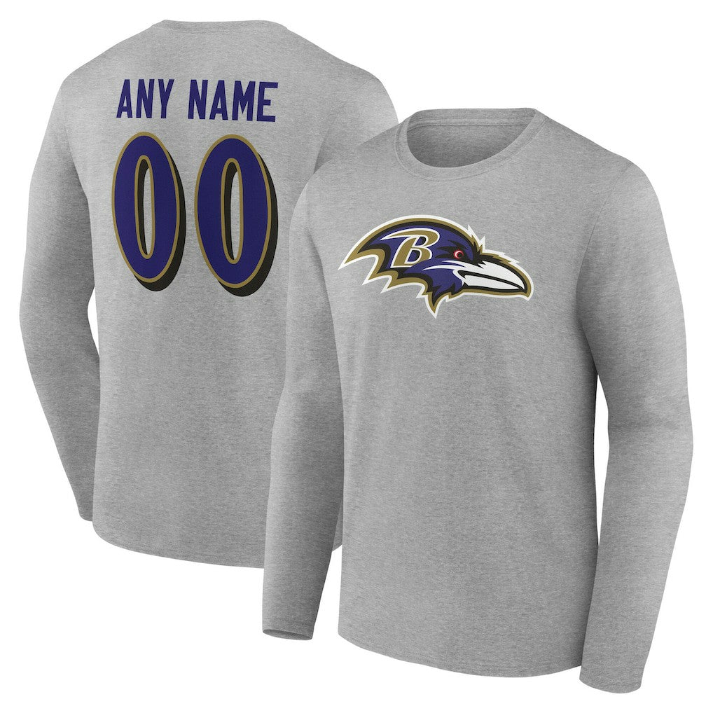 Team Authentic Personalized Name & Number Long Sleeve T-Shirt - Baltimore Ravens