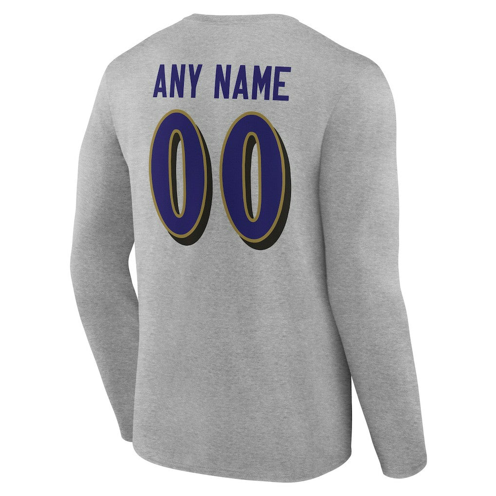 Team Authentic Personalized Name & Number Long Sleeve T-Shirt - Baltimore Ravens