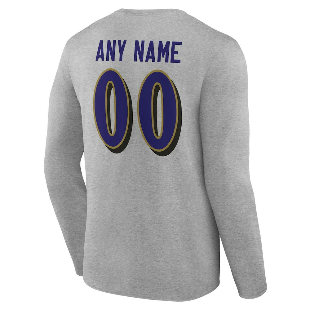 Team Authentic Personalized Name & Number Long Sleeve T-Shirt - Baltimore Ravens