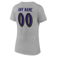 Women's Team Authentic Personalized Name & Number V-Neck T-Shirt - Baltimore Ravens