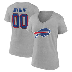 Women's Team Authentic Personalized Name & Number V-Neck T-Shirt - Buffalo Bills