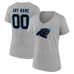 Women's Team Authentic Personalized Name & Number V-Neck T-Shirt - Carolina Panthers