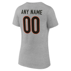 Women's Team Authentic Personalized Name & Number V-Neck T-Shirt - Cincinnati Bengals