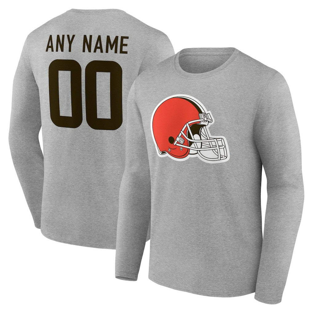 Team Authentic Personalized Name & Number Long Sleeve T-Shirt - Cleveland Browns