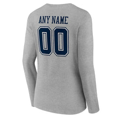 Women's Team Authentic Personalized Name & Number Long Sleeve V-Neck T-Shirt - Dallas Cowboys