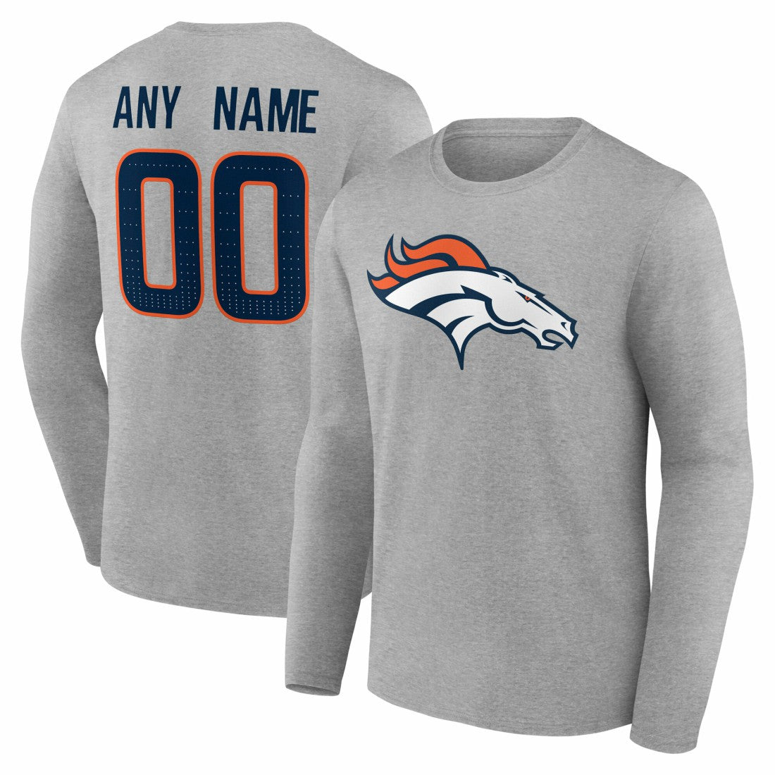 Team Authentic Personalized Name & Number Long Sleeve T-Shirt - Denver Broncos