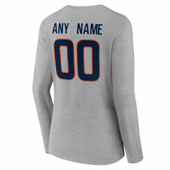 Women's Team Authentic Personalized Name & Number Long Sleeve V-Neck T-Shirt - Denver Broncos