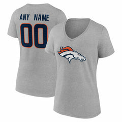 Women's Team Authentic Personalized Name & Number V-Neck T-Shirt - Denver Broncos