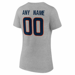 Women's Team Authentic Personalized Name & Number V-Neck T-Shirt - Denver Broncos