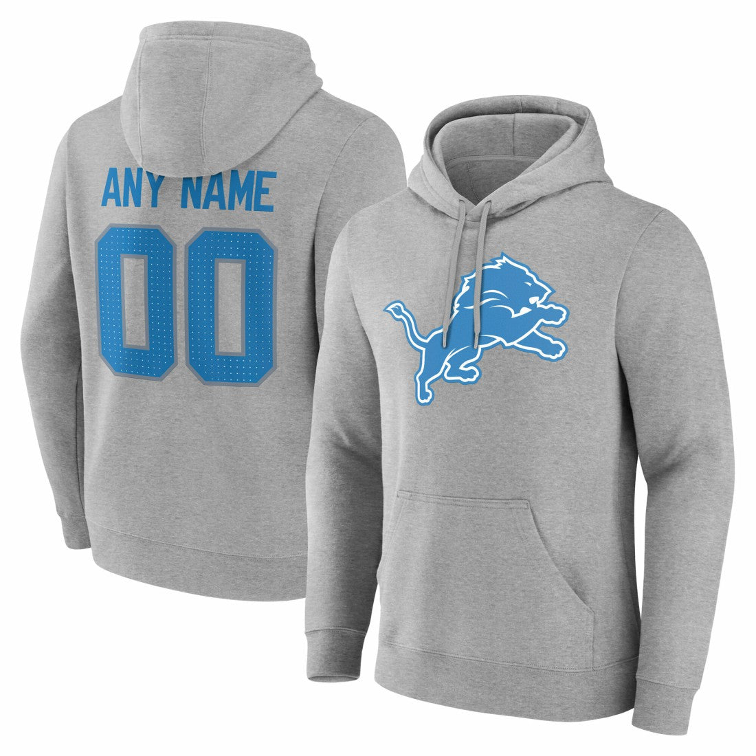 Team Authentic Personalized Name & Number Hoodie - Detroit Lions