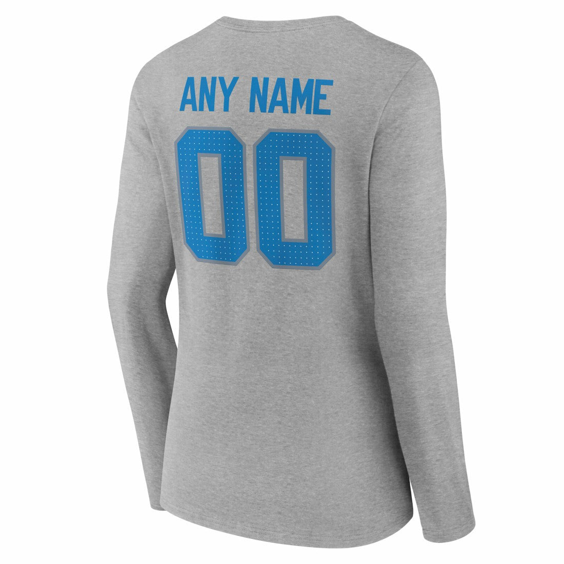 Women's Team Authentic Personalized Name & Number Long Sleeve V-Neck T-Shirt - Detroit Lions