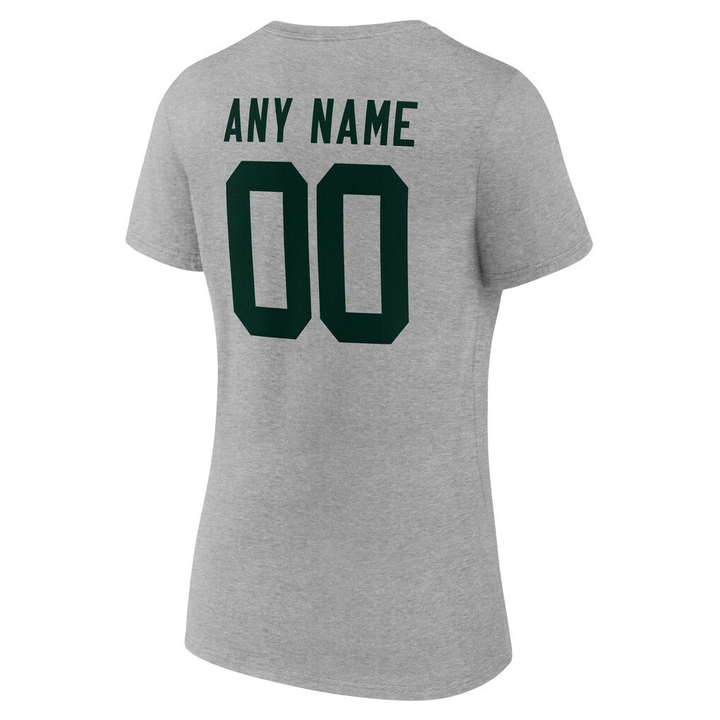 Women's Team Authentic Personalized Name & Number V-Neck T-Shirt - Green Bay Packers